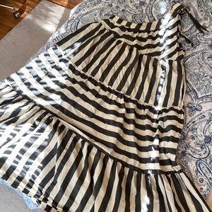 XXL Maxi Dress- One shoulder black and white dress